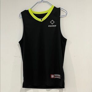 Igor Black Swim Rash Guard with Neon Yellow Trim